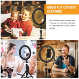 Video Youtube Lámpara de luz de anillo de relleno Live COOK 26CM Fotografía Iluminación Teléfono Anillo de luz Trípode Soporte Foto Led Selfie Bluetooth