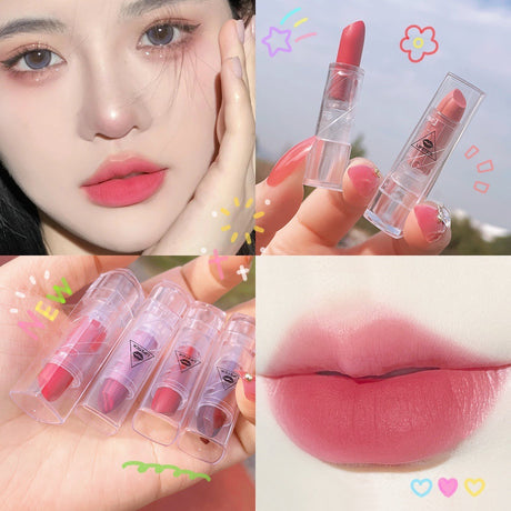 Transparent Shell Lipstick Matte Peach Pink Student Model Plain White Lipstick Sample Lipstick - V.I.P Digital Presence