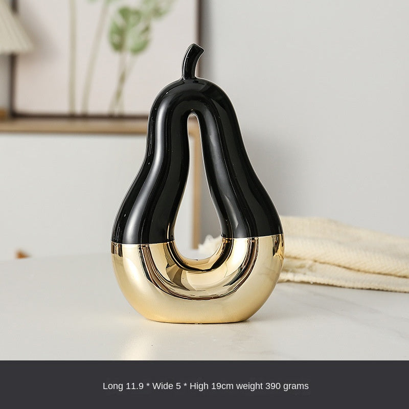 Modern Minimalist Gilded Apple Pear Creative Wine Cabinet Decorative Piece Luxury Home Living Room Entrance Ceramic Craft - V.I.P Digital Presence