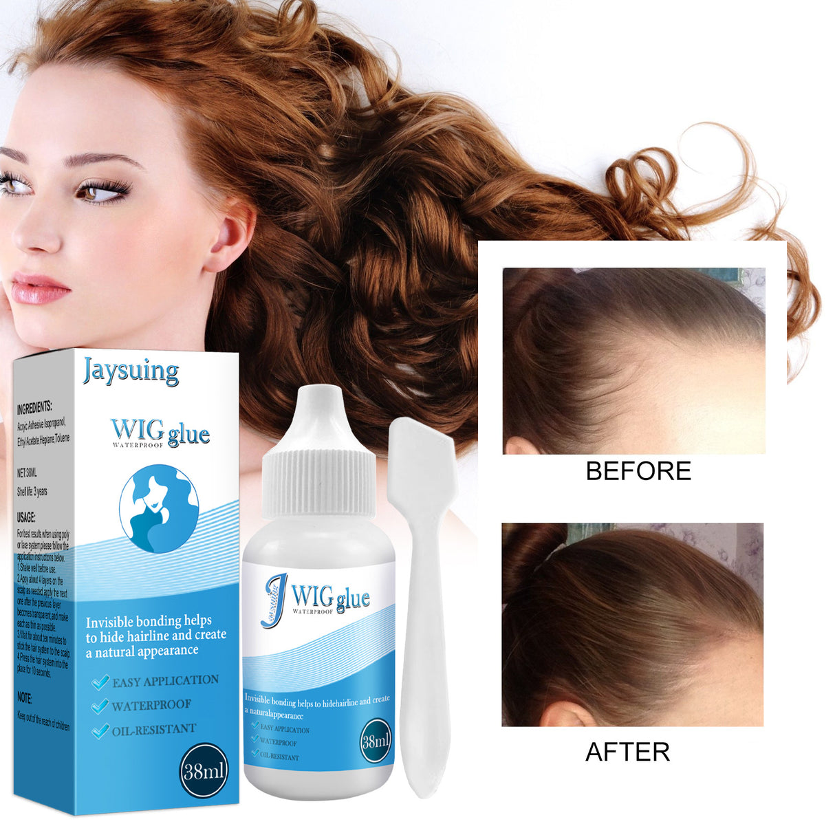 Jaysuing No Trace Wig Hair Extension Lace Head Cover Invisible Glue Sticky Strong Hair Curtain Glue Does Not Hurt The Skin Hair Block Glue - V.I.P Digital Presence