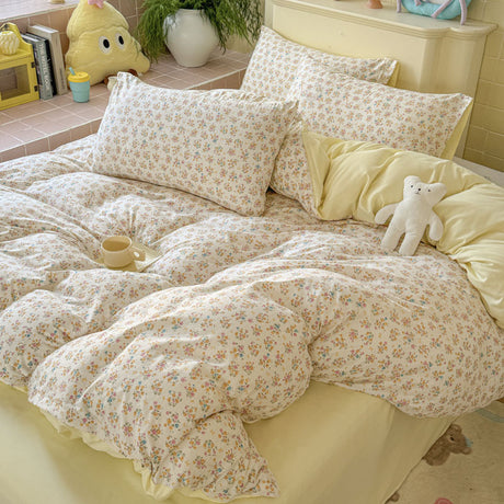 Double Gauze Four-Piece Set Jacquard Small Bamboo Cotton Three-Piece Set Student Dormitory INS Fresh Floral Bedding - V.I.P Digital Presence