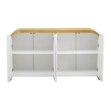 U-STYLE four door curved corner design wavy door panel cabinet with adjustable shelves - V.I.P Digital Presence