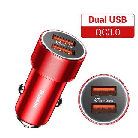 Baseus 36W Dual USB Quick Charge QC 3.0 Car Charger For iPhone USB Type-C PD Fast Charger Mobile Phone Quick Charger Car-Charger - V.I.P Digital Presence