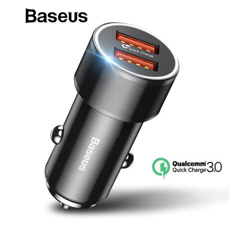 Baseus 36W Dual USB Quick Charge QC 3.0 Car Charger For iPhone USB Type-C PD Fast Charger Mobile Phone Quick Charger Car-Charger - V.I.P Digital Presence