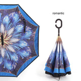 C Handle Windproof Reverse Folding Umbrella Man Women Sun Rain Car Inverted Umbrellas - V.I.P Digital Presence