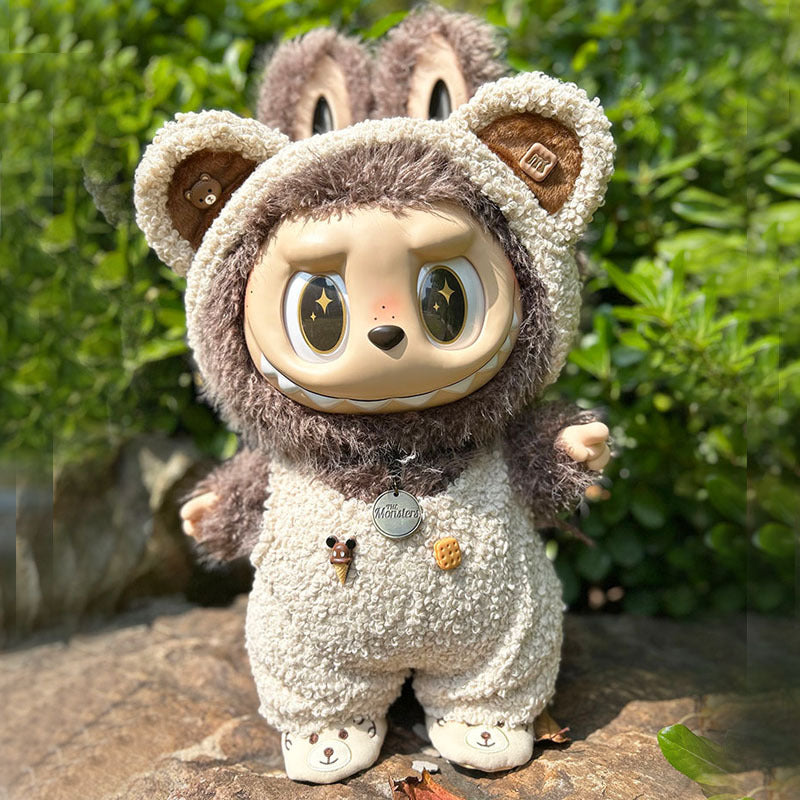 Ropa con diseño LABUBU de 58 cm, ropa de muñeca ZIMOMO, juguete de peluche LABUBU de goma, ropa linda