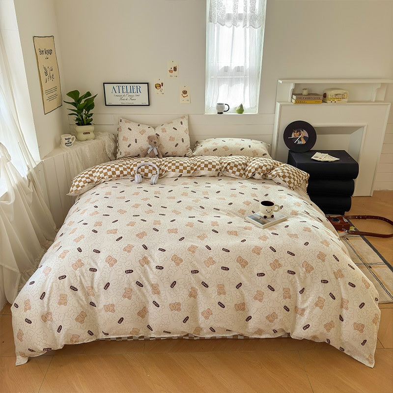 Cartoon Four-Piece Set Fresh Autumn and Winter Single Student Dormitory Bedding Sheet Three-Piece Set Single Quilt Cover - V.I.P Digital Presence
