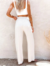 Full Size Decorative Button High Waist Pants - V.I.P Digital Presence