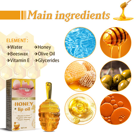 Honey Lip Oil, Reduces Lip Lines Prevents Dryness And Flaking Moisturizing Lip Oil - V.I.P Digital Presence