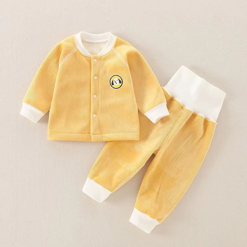 Children's Autumn And Winter Warm Suit Baby Spring And Autumn Plus Fleece Outer Wear Tops Pants Men And Women Baby Two Sets - V.I.P Digital Presence