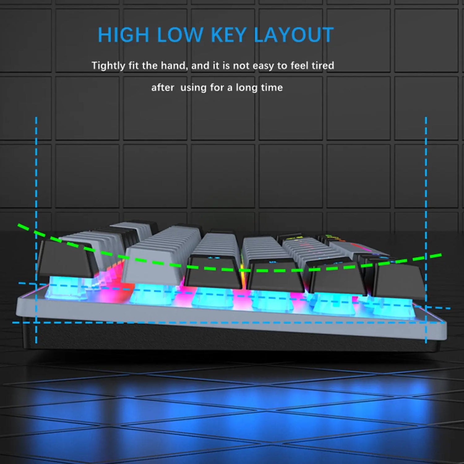 Gaming Keyboard Colorful LED Backlight Office Keyboard for Desktop Typ ...