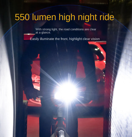 Bicycle headlights, mountain road bike headlights, outdoor night riding ABS waterproof high brightness Type-C charging riding eq - V.I.P Digital Presence