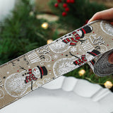 Christmas ribbon imitation linen ribbon decoration bow accessories snowflake Christmas ribbon in stock - V.I.P Digital Presence