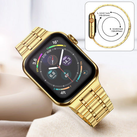 Suitable For Apple Watch S 3 4 5 iwatch S 7 8 9 Stainless Steel Metal Fine Steel Watch Chain With Five Beads - V.I.P Digital Presence