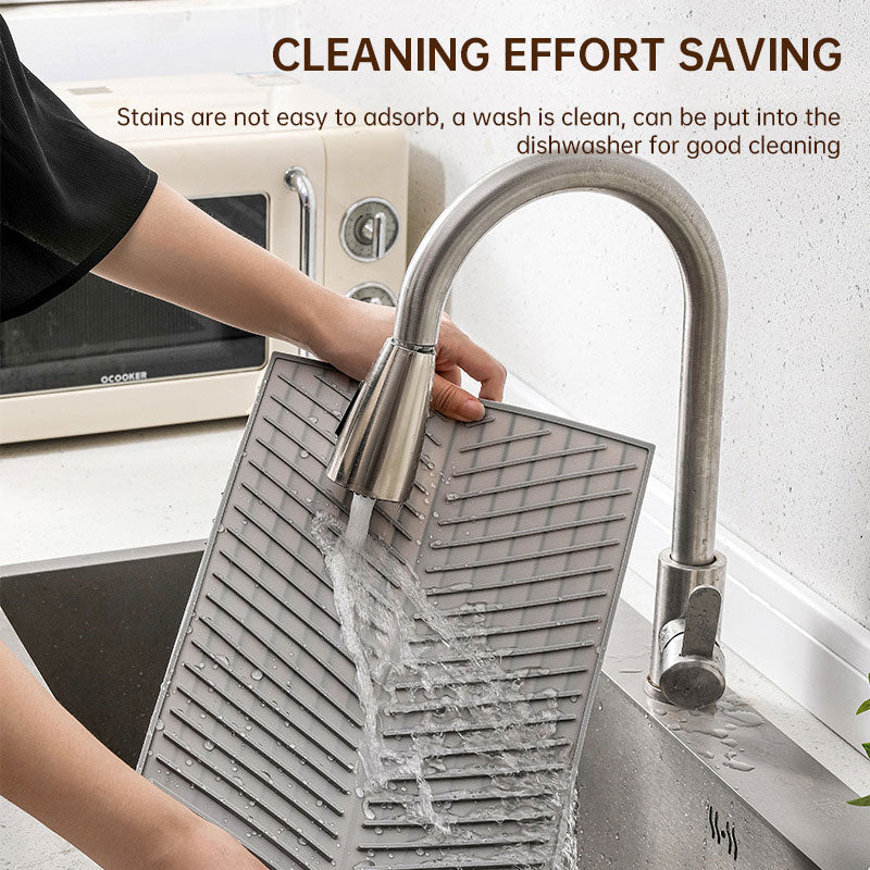 Dishes drain pad insulation pad can be cut kitchen wash countertop drain dishes sink stove water control silicone mat - V.I.P Digital Presence