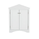 White Triangle Bathroom Storage Cabinet with Adjustable Shelves, Freestanding Floor Cabinet for Home Kitchen - V.I.P Digital Presence