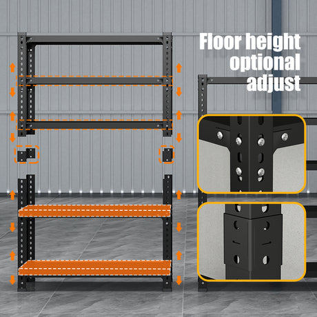 Household storage rack, adjustable display rack, carbon steel storage rack 100cm * 40cm * 180cm, five layers (black) - V.I.P Digital Presence