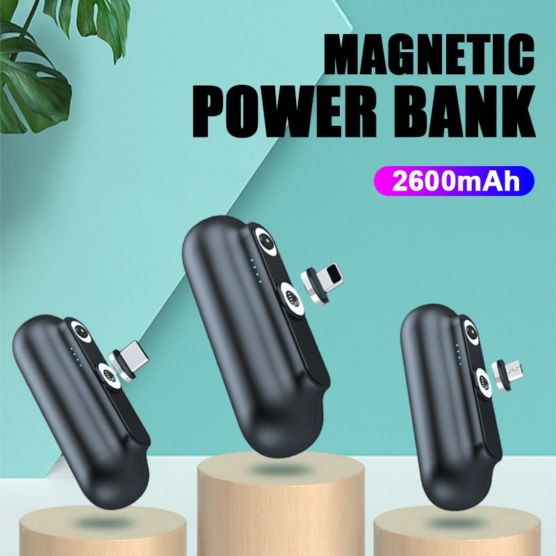 For iPhone 12 Magnetic Power Bank 2600mAh Mini Magnet Charger Power Bank For Xiaomi Emergency Portable Magnetic External Battery - V.I.P Digital Presence