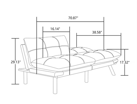 Leatehr Feeling Brown Convertible Folding Modern sofa Bed - V.I.P Digital Presence