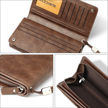 Anti Theft Brush New Large Capacity Long Men's Business Wallet Zipper Multi-Functional Mobile Phone Bag - V.I.P Digital Presence