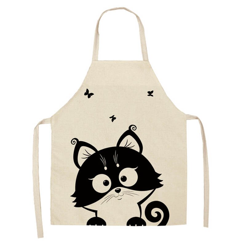 1Pcs Cotton and linen creative European and American cartoon cute cat apron - V.I.P Digital Presence