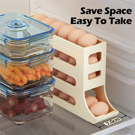Refrigerator Egg Storage Box Automatic Scrolling Egg Holder Kitchen Large Capacity Dedicated Rolling Egg Storage Box for Kitchen - V.I.P Digital Presence
