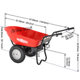 Red Rock Wheelbarrow Utility Cart Electric Powered AGM Battery 330lbs (150kgs) Max Capacity Barrel Dump Material Debris Hauler