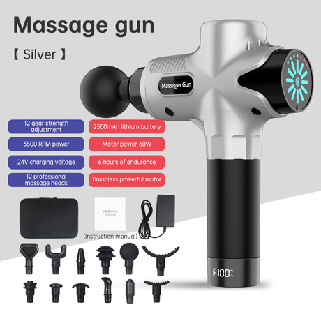 24V  Lcd Touch Adjustment 12 Gears Lcd Screen Sports Muscle Deep Tissu Fascia Mini Massage Gun With Lcd Display - V.I.P Digital Presence