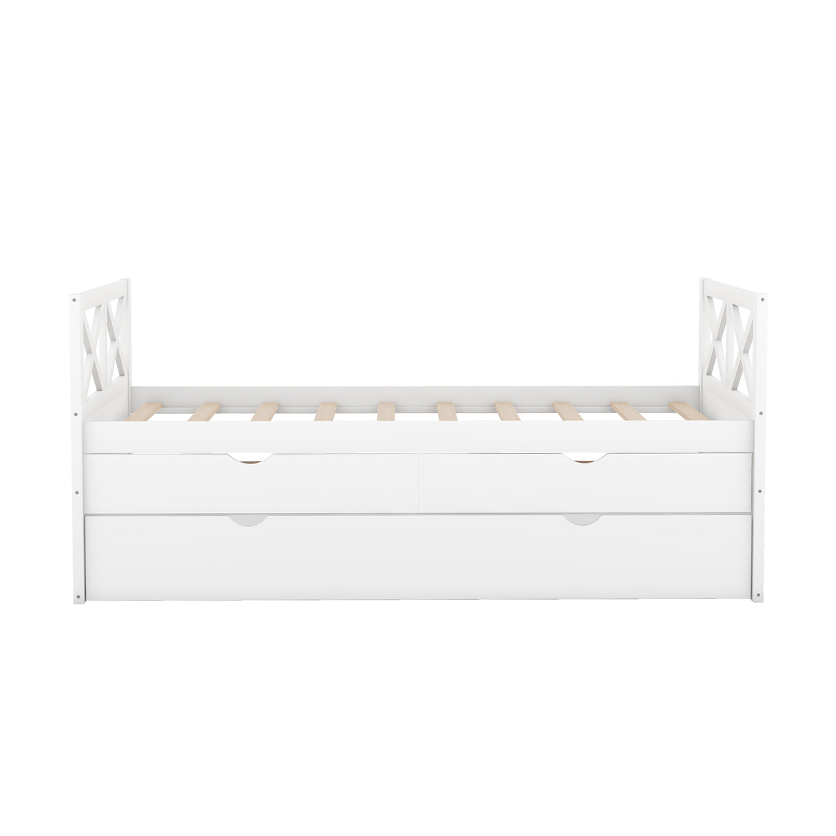 Multi-Functional Daybed with Drawers and Trundle  White