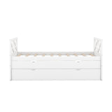 Multi-Functional Daybed with Drawers and Trundle  White