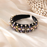 Retro Baroque colored glass drill sponge hair hoop - V.I.P Digital Presence