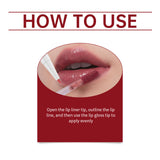 Double Head Essence Lip Line Lip Glaze Pen 2-In-1 Lip Line Lip Glaze Mirror Gloss Lipstick Lip Gloss - V.I.P Digital Presence