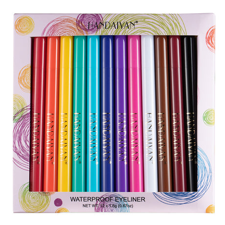 HANDAIYAN 12 Color Matte Color Eyeliner Quick-Drying And Not Easy To Smudge Liquid Eyeliner Pen 12 Pack Eyeliner - V.I.P Digital Presence
