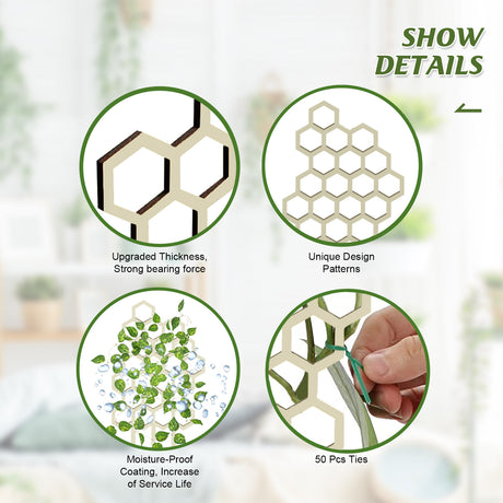 Garden Plant Trellis, Home Wooden Geometric Molding Decorative Support Flower Arrangements Climbing Pergola - V.I.P Digital Presence