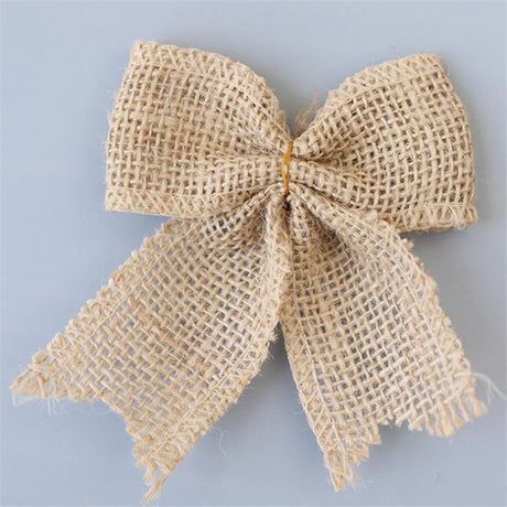 Vintage Natural Jute Burlap Lace Bows Ribbon Wedding Party Decoration Gift Box Packaging DIY Decoration Bowknot - V.I.P Digital Presence