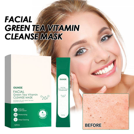 Facial Green Tea Vitamin Cleanse Mask, Facial Acne Deep Moisturizing Smear Delicate Pores Tender Skin - V.I.P Digital Presence