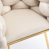 Luxury modern simple leisure velvet single sofa chair bedroom manicure table back chair beige - V.I.P Digital Presence