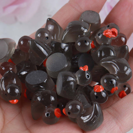Resin luminous cartoon three-dimensional cute cartoon duck DIY car ornament keychain micro landscape hair clip decoration - V.I.P Digital Presence