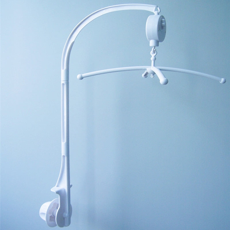 Sonajeros blancos para bebé, juego de soportes para cuna, móvil, campana, caja de música de cuerda WJ549