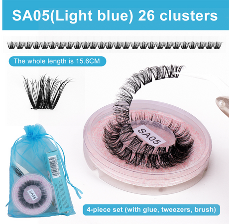 DIY false eyelashes set whole cut eyelashes European and American thick curling travel size eyelash combination - V.I.P Digital Presence