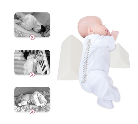 Baby sleeping on the side, fixed pillow with triangular positioning, adjustable sleeping posture, anti fall, anti spitting, and soothing pillow - V.I.P Digital Presence