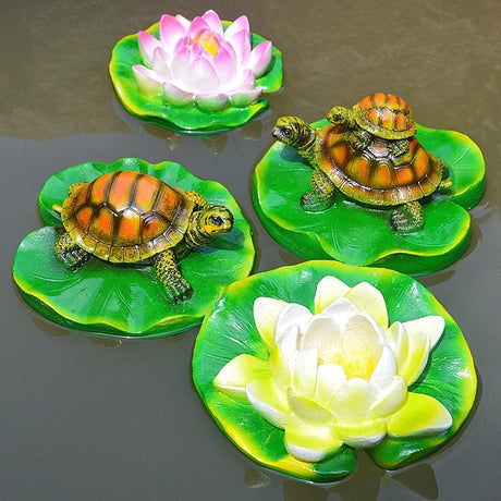 Turtle resin ornaments floating on the water surface - V.I.P Digital Presence