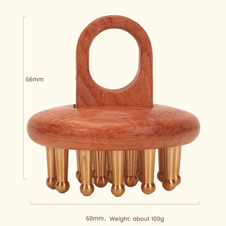 Copper Wood Head Meridian Massage Comb Gua Sha Massage Tool Body Wood Therapy Scalp Massage - V.I.P Digital Presence