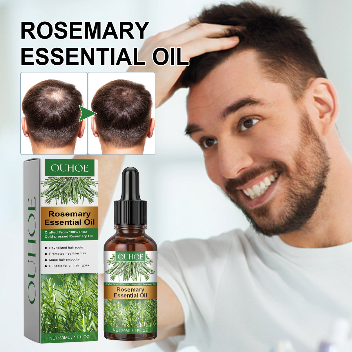 Rosemary Essential Oil, Repair Solid Hair Strong And Moisturizing Hair Roots Thick And Supple Hair Care Essential Oil - V.I.P Digital Presence