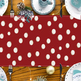 Christmas cartoon reindeer table flag Christmas snowflakes polka dot linen tablecloth kitchen table decoration tablecloth mat - V.I.P Digital Presence