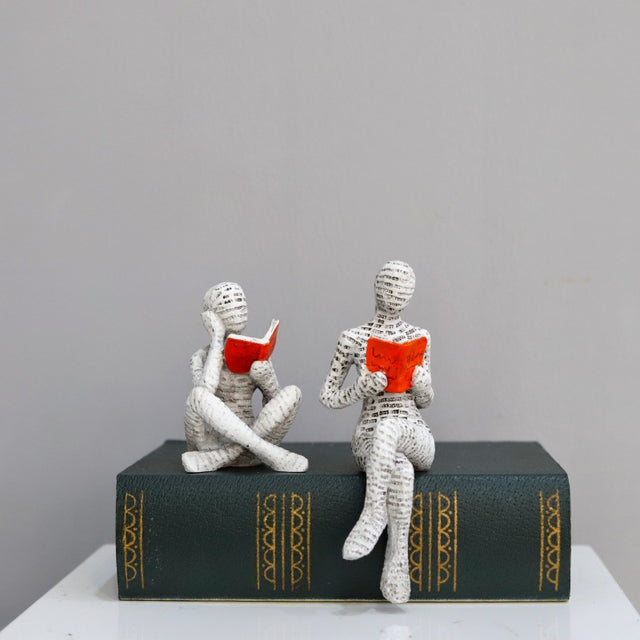 Home Furnishings Leisure Reading Girl Carving Design Resin Crafts Home Furnishings Living Room Bedroom Ornaments - V.I.P Digital Presence