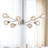 Modern Crystal Chandeliers, 9 Lights Chrome Chandelier for Living Room Bedroom (Bulbs Not Included) - V.I.P Digital Presence
