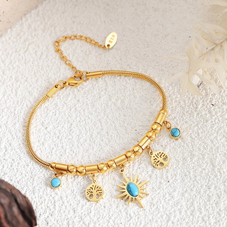Gold-Plated Titanium Steel Charm Bracelet - V.I.P Digital Presence