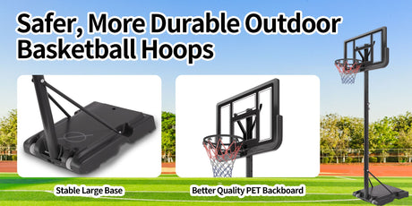 Basketball Hoop Basketball System 4.76-10ft Height Adjustable with 4 Basketball, Net Pocket, Inflator Set - V.I.P Digital Presence