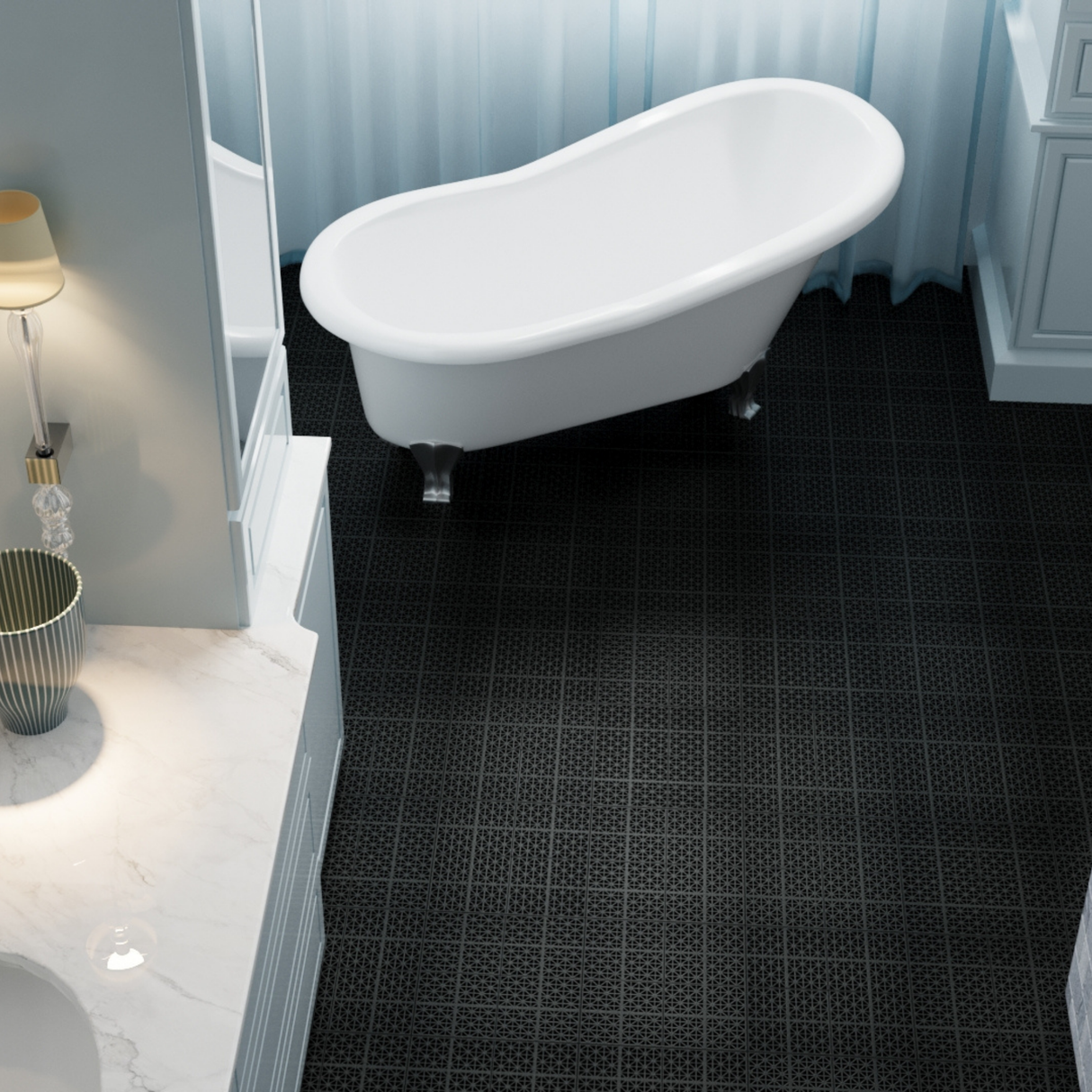 12 x 12 inch black interlocking deck tiles, plastic waterproof, weighing up to 6613 pounds, with a rose pattern pack of 12 - V.I.P Digital Presence